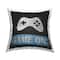 Stupell Industries Game On Gamer Phrase Retro Distressed Controller Throw Pillow 18" x 18"